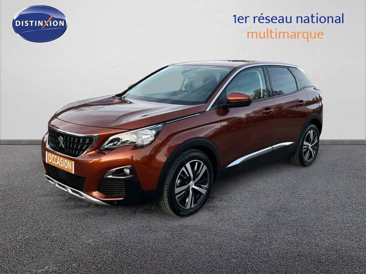 Peugeot 3008 Cooper Metal vue 3/4 avant droit, SUV diesel 2019 avec jantes alliage et calandre noire distinctive.