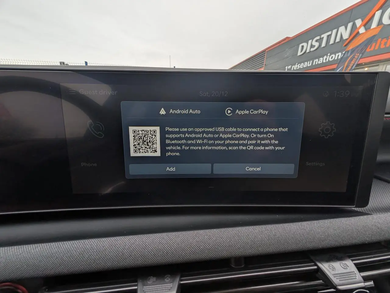 Écran tactile central du Hyundai Tucson N Line 2026 affichant la connexion Android Auto et Apple CarPlay.