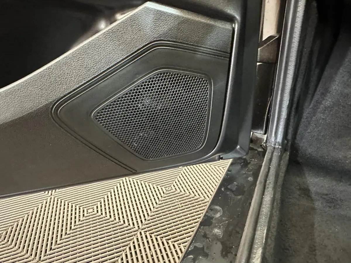 Détail intérieur montrant le haut-parleur intégré à la porte côté conducteur de l'Aixam Minauto E Access 2026.