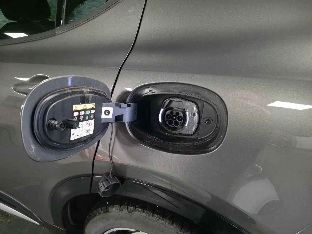 Vue rapprochée sur la porte côté gauche de l'Alfa Romeo Tonale gris métallisé, mettant en valeur la poignée intégrée.