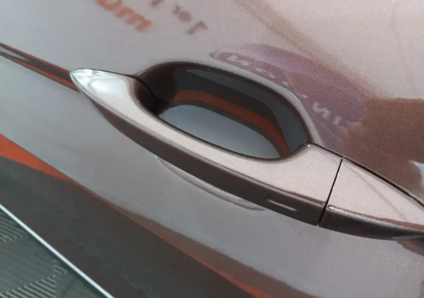 Poignée de porte marron du côté gauche du Volkswagen Tiguan Allspace 2018 avec finition Carat.
