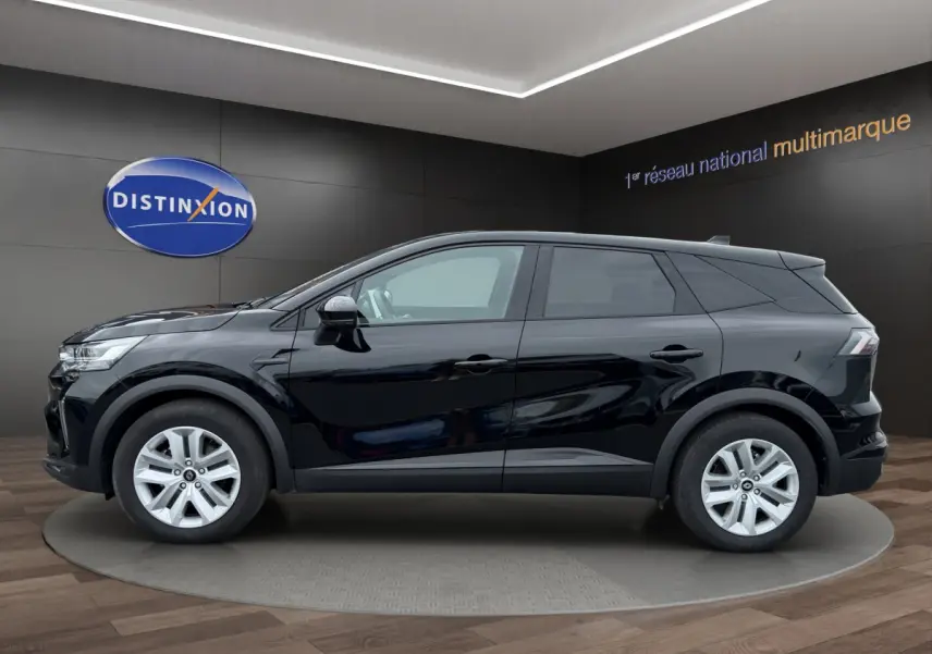 Renault SYMBIOZ noir vue de profil côté gauche, SUV hybride avec jantes argentées et lignes modernes.