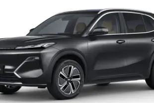 SUV Geely STARRAY PRO 1.5 EM-I noir, vue 3/4 avant droite, lignes épurées et phares LED fins intégrés.