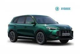 Vue 3/4 avant d’un MG ZS 1.5 Hybrid+ 197ch 2026 en vert émeraude avec calandre noire et jantes foncées.