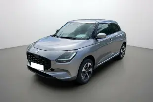 Suzuki Swift 2025 Premium silver metal vue 3/4 avant droit avec jantes alu et vitres surteintées