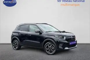 SUV Citroën C3 noir Perla Nera en 3/4 avant droit, avec jantes alu et vitres surteintées visibles.