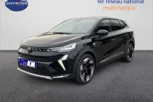 Renault Symbioz 2025 noir étoile métal en 3/4 avant droit, avec jantes bicolores et éclairage LED distinctif.