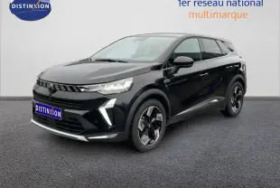 Renault Symbioz noir étoile métal, vue 3/4 avant droit, SUV hybride avec jantes bi-ton et calandre moderne.