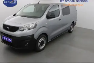 Peugeot Expert Cabine Approfondie gris Artense métal vu en 3/4 avant droit avec calandre noire et jantes acier simples.
