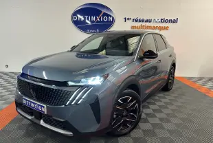 Peugeot 3008 III Hybrid bleu Ingaro en 3/4 avant droit avec phares LED et jantes noires brillantes