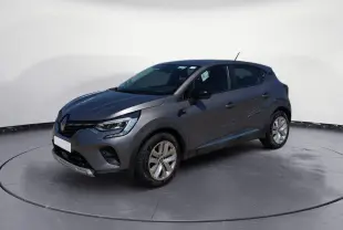 Renault Captur 1.5 Blue dCi 115 Business gris cassiopée en 3/4 avant droit, avec jantes alliage et feux LED.