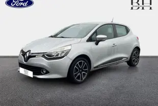 Renault Clio 1.5 dCi gris platine vue 3/4 avant droit, jantes alu et feux avant LED visibles.