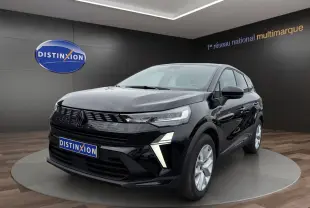 Renault Symbioz noir en 3/4 avant droit, avec calandre noire et feux LED distinctifs en forme de V.